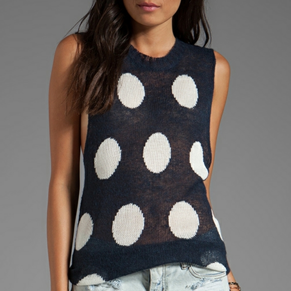 Wildfox Couture Polka Dot Knit Muscle Tunic Tank - Picture 5 of 5